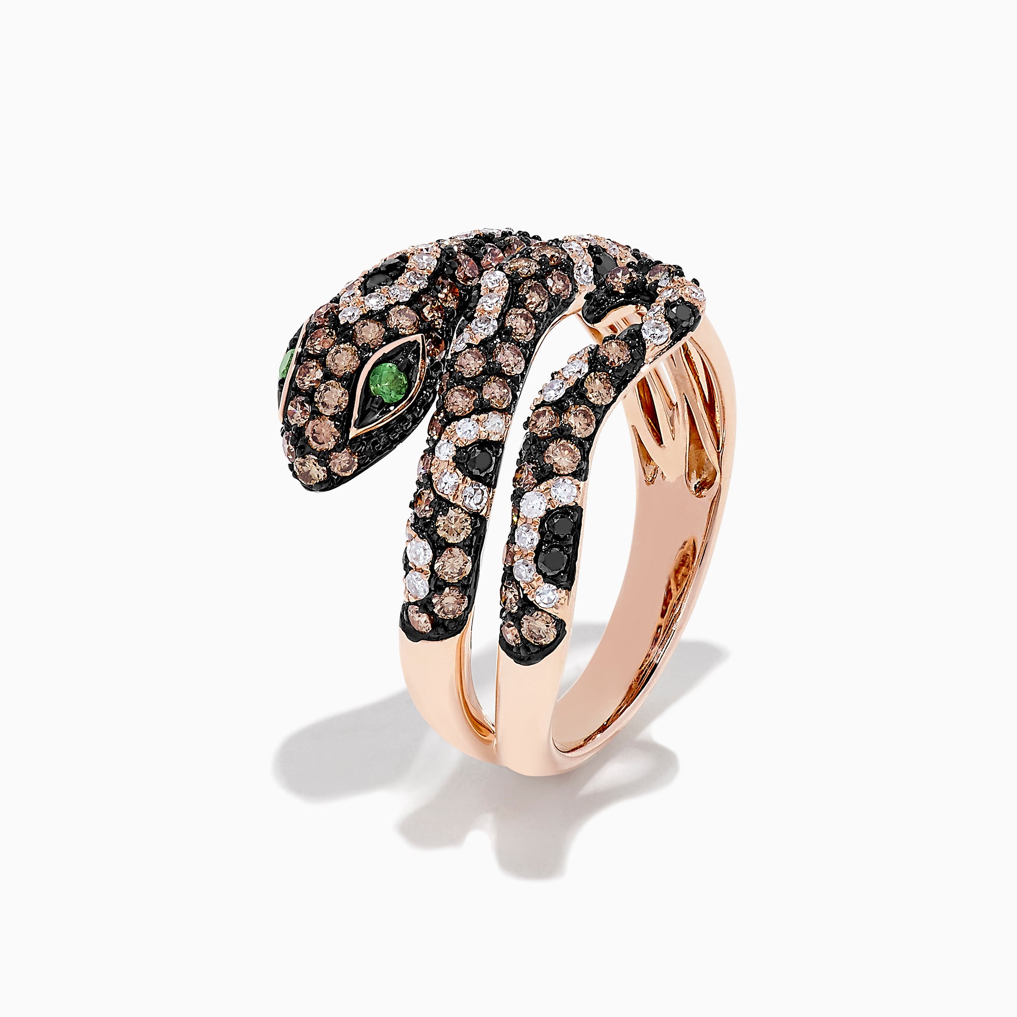 Effy Safari 14K Rose Gold Diamond Snake Ring