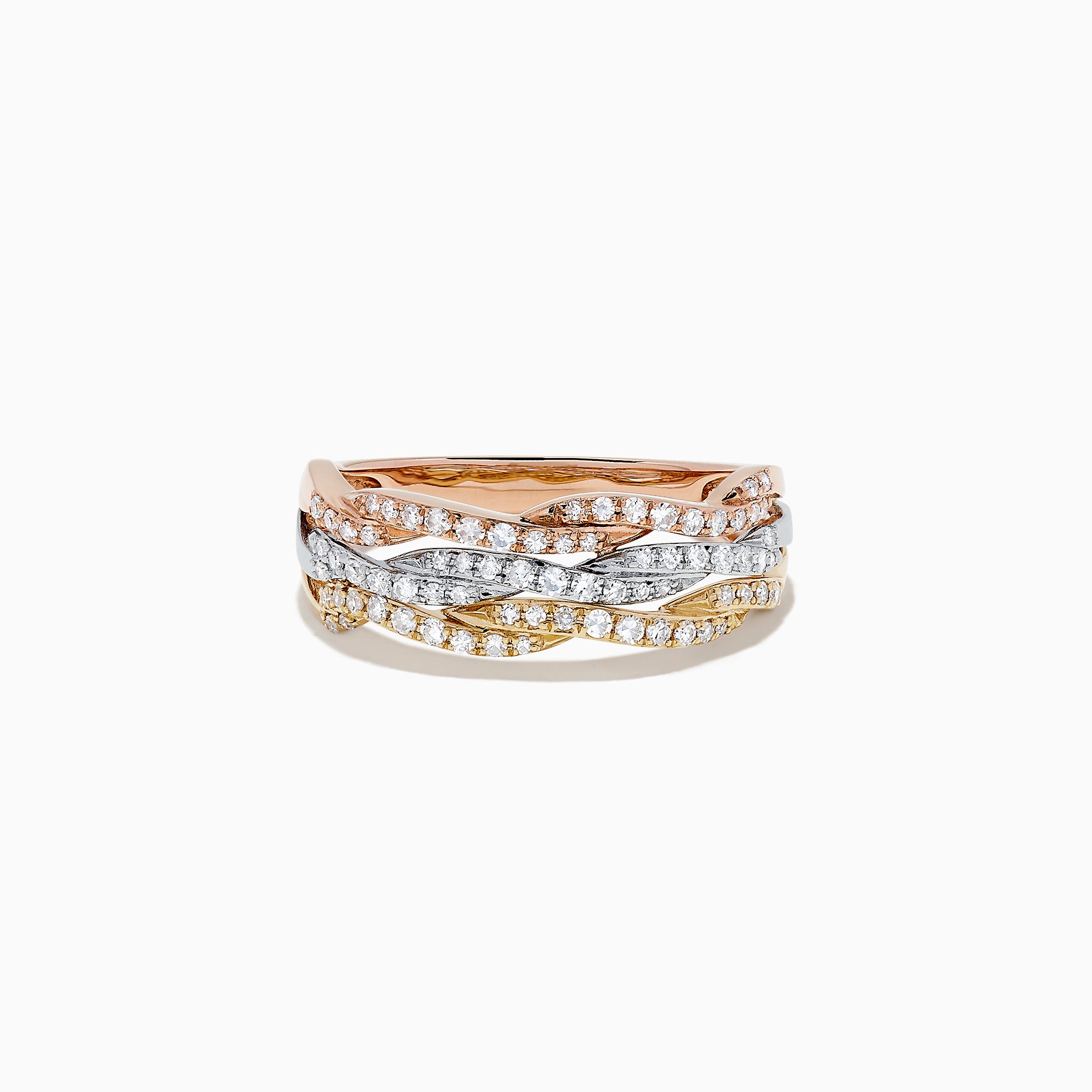 Trio 14K Tri Tone Gold Diamond Ring, 0.34 TCW – effyjewelry.com