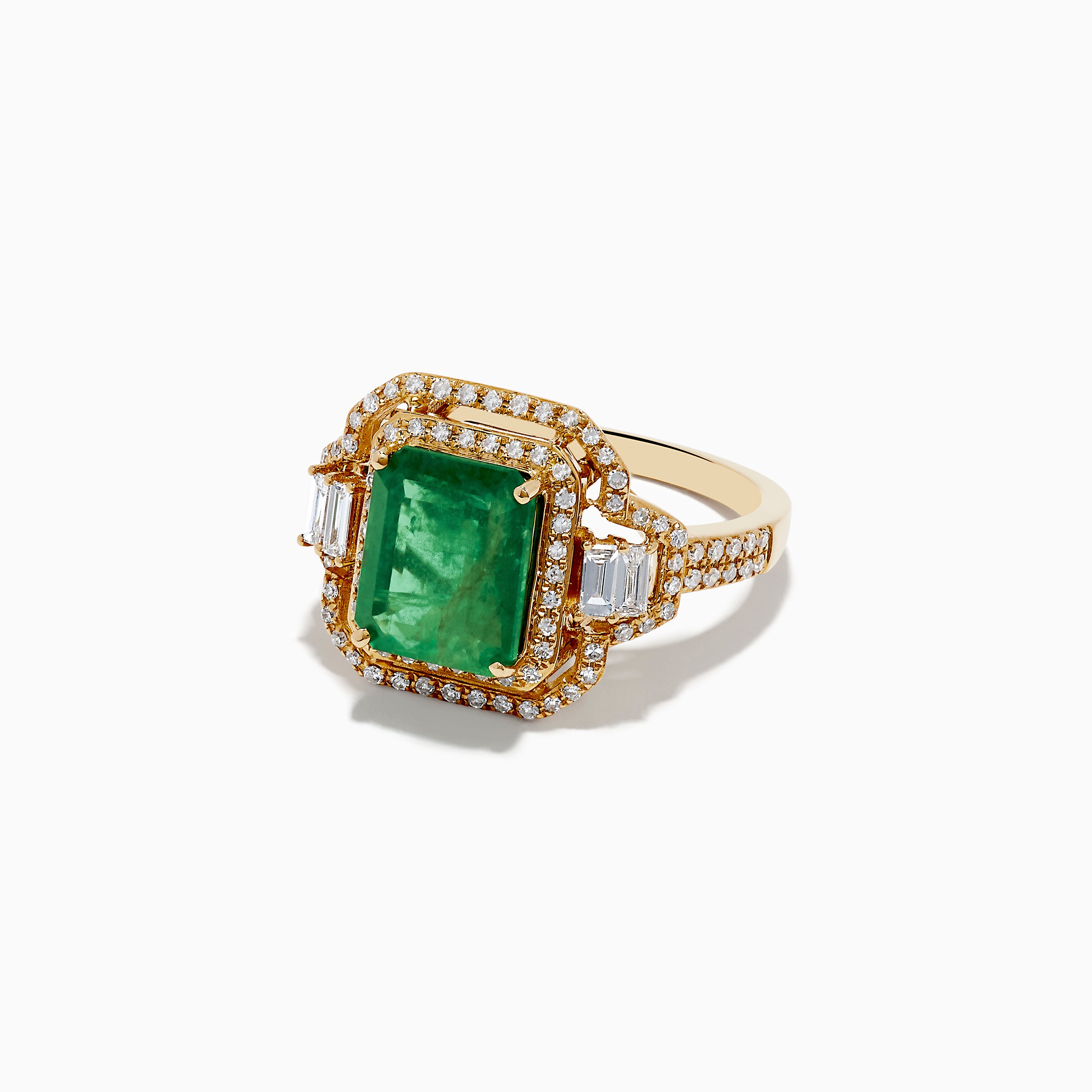 Effy Brasillica 14K Yellow Gold Emerald and Diamond Ring – effyjewelry.com