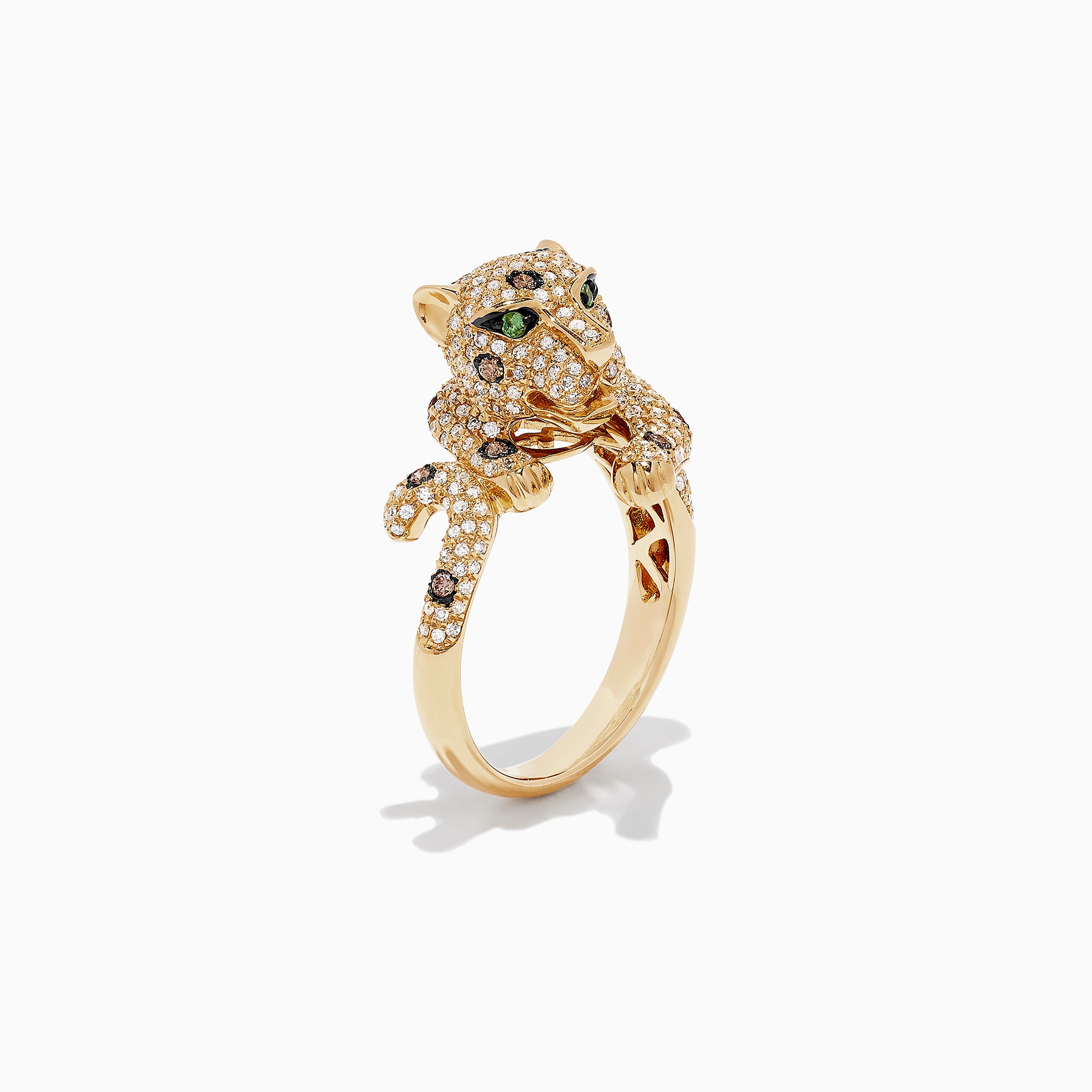 Effy Signature 14K Yellow Gold Diamond and Tsavorite Panther Ring