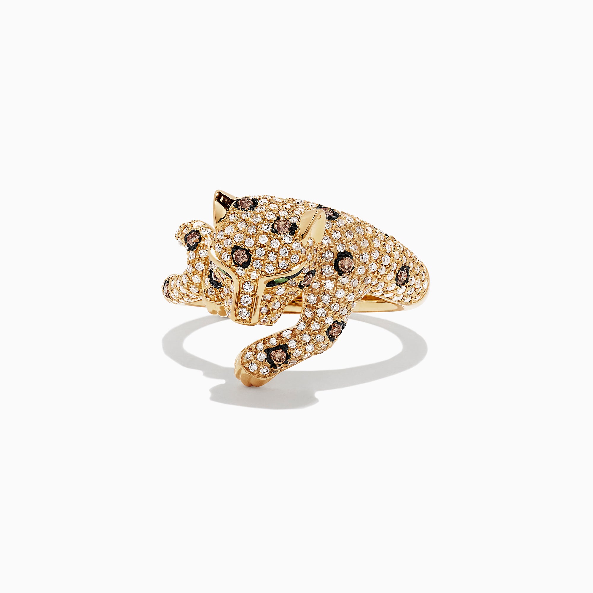 Effy Signature 14K Yellow Gold Diamond and Tsavorite Panther Ring