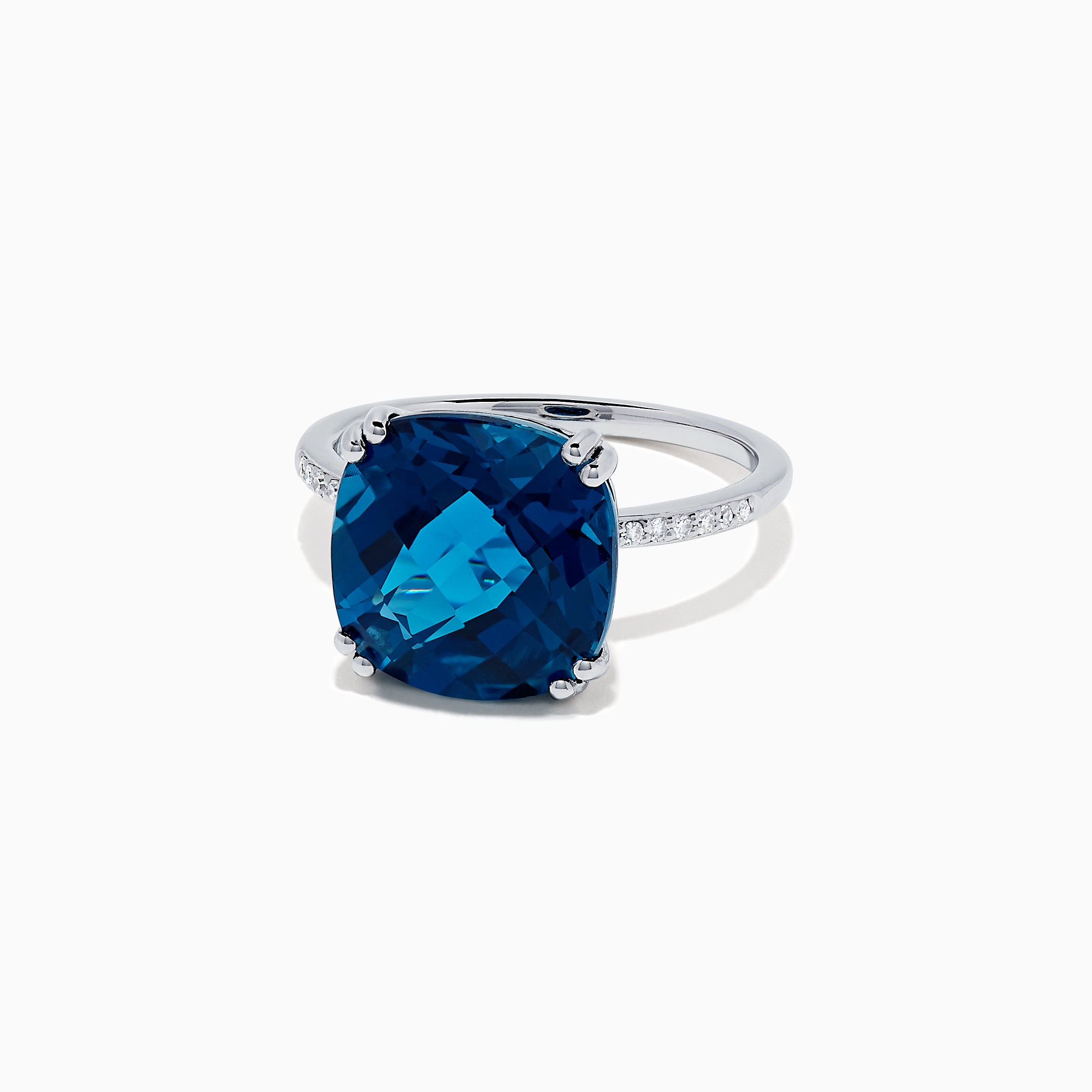 Effy Ocean Bleu 14K White Gold London Blue Topaz and Diamond Ring