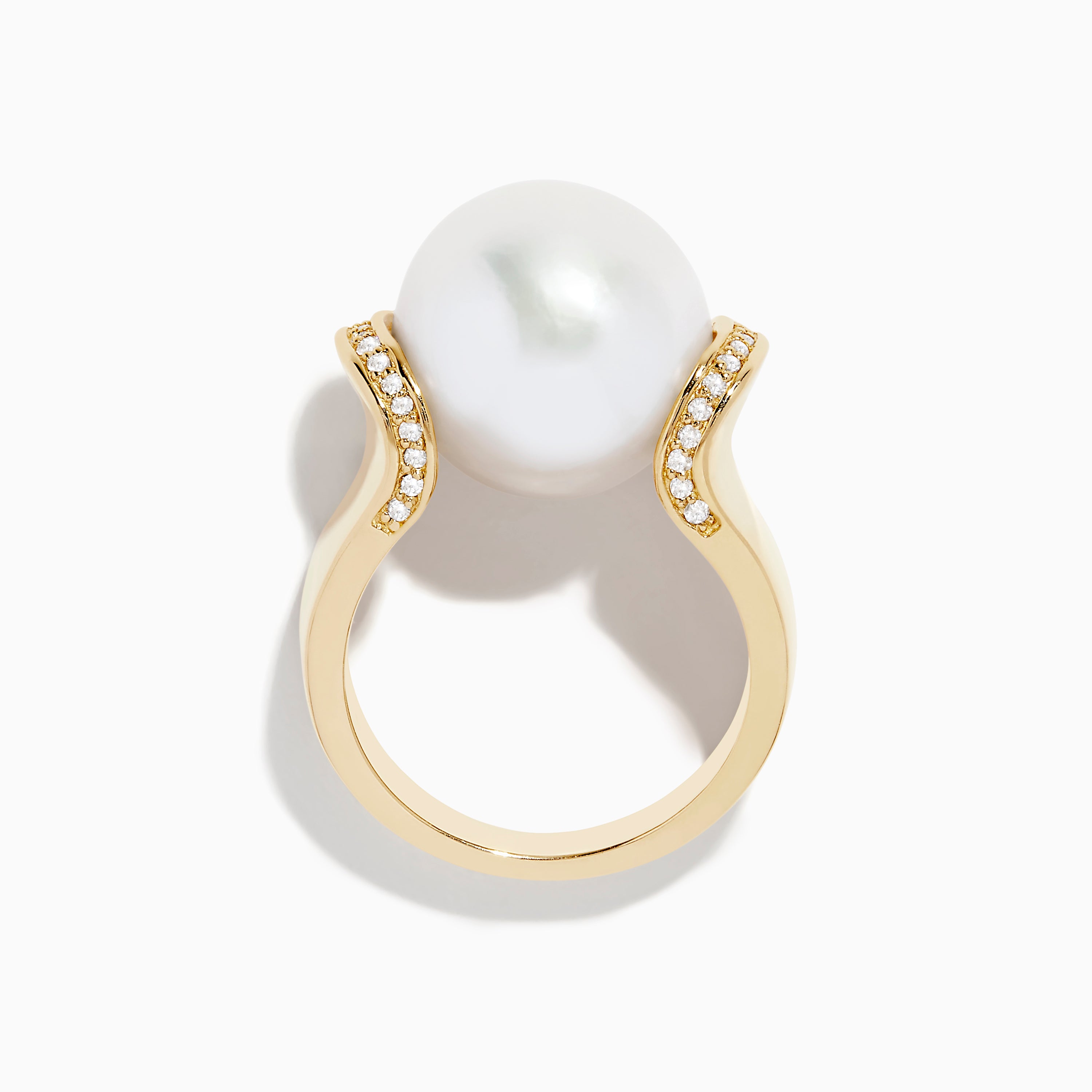 14K Yellow Gold Fresh Water Pearl and Diamond Ring – effyjewelry.com