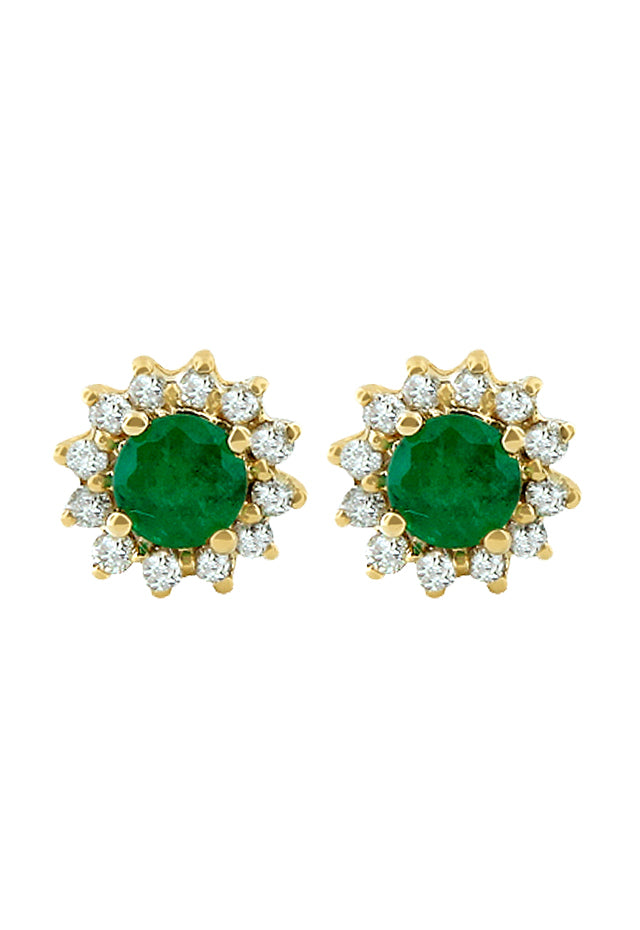 Brasilica 14K Yellow Gold Emerald and Diamond Earrings, 0.72 TCW ...