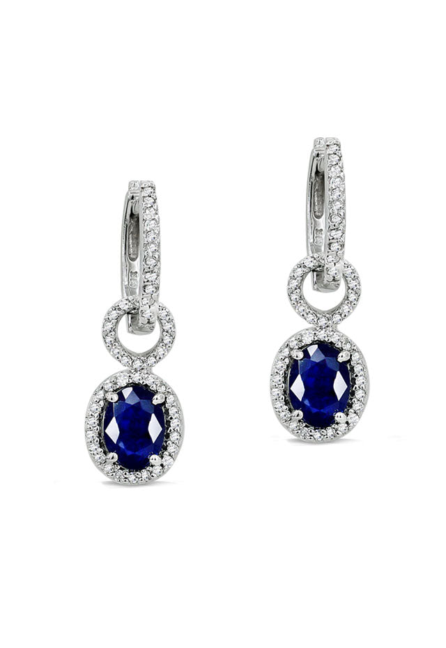 Gemma Blue Sapphire and Diamond Earrings, 2.27 TCW – effyjewelry.com